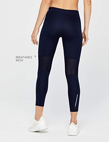 Marca Amazon - AURIQUE Leggings Deporte Petite Mujer, Azul (Navy), 42, Label:L