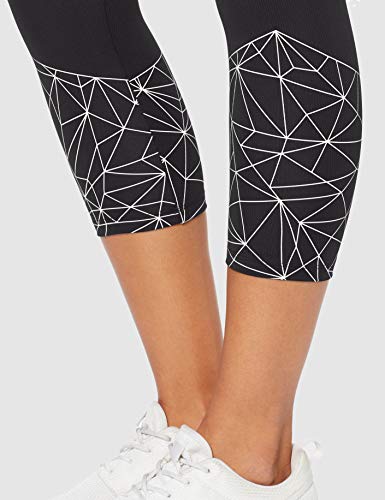 Marca Amazon - AURIQUE Mallas de Deporte Cortas Mujer, Negro (Black/White), 44, Label:XL Marca Amazon - AURIQUE Mallas de Deporte Cortas Mujer, Negro (Black/White), 44, Label:XL