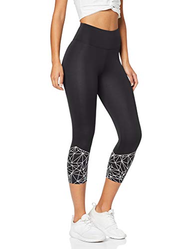 Marca Amazon - AURIQUE Mallas de Deporte Cortas Mujer, Negro (Black/White), 44, Label:XL Marca Amazon - AURIQUE Mallas de Deporte Cortas Mujer, Negro (Black/White), 44, Label:XL