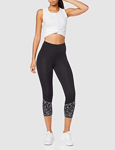 Marca Amazon - AURIQUE Mallas de Deporte Cortas Mujer, Negro (Black/White), 44, Label:XL Marca Amazon - AURIQUE Mallas de Deporte Cortas Mujer, Negro (Black/White), 44, Label:XL
