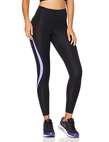 Marca Amazon - AURIQUE Mallas de Deporte Tiro Alto Mujer, Negro (Black/Dahlia Purple), 36, Label:XS Marca Amazon - AURIQUE Mallas de Deporte Tiro Alto Mujer, Negro (Black/Dahlia Purple), 36, Label:XS