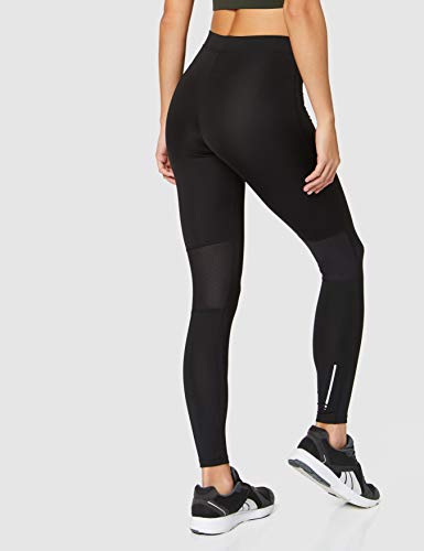 Marca Amazon - AURIQUE Mallas Largas de Deporte Mujer , Negro, 42 (Talla del Fabricante: Large)