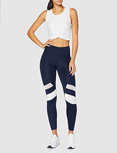 Marca Amazon - AURIQUE Mallas para Correr por el Tobillo de Tiro Alto Mujer, Azul (Navy/White), 38, Label:S Marca Amazon - AURIQUE Mallas para Correr por el Tobillo de Tiro Alto Mujer, Azul (Navy/White), 38, Label:S