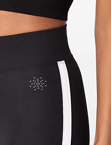 Marca Amazon - AURIQUE Shorts de Deporte con Banda Lateral Mujer, Negro (Black), 38, Label:S