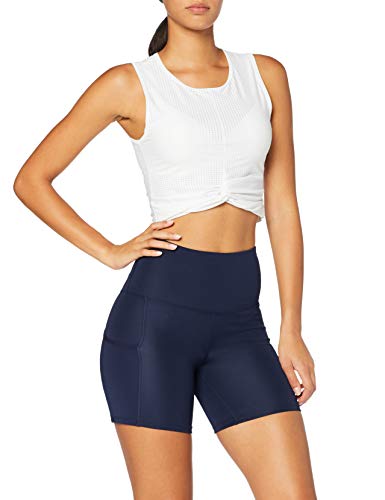 Marca Amazon - AURIQUE Shorts de Deporte Mujer, Azul (Navy), 42, Label:L