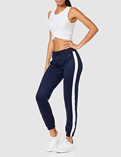 Marca Amazon - AURIQUE Straight Leg Jogger - Pantalones de deporte Mujer, Azul (azul marino / blanco), 38, Label:S