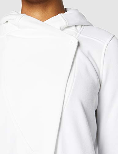 Marca Amazon - AURIQUE Sudadera Cruzada con Capucha Mujer, Blanco (White), 38, Label:S