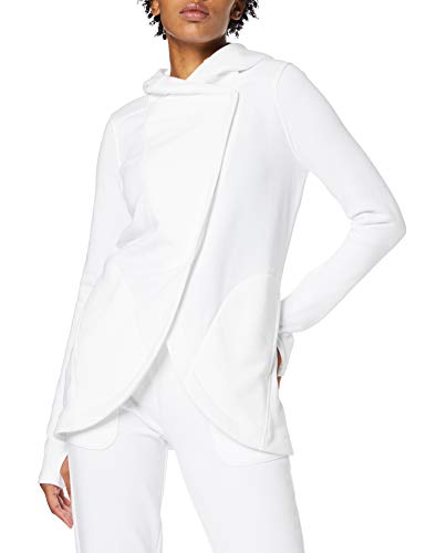 Marca Amazon - AURIQUE Sudadera Cruzada con Capucha Mujer, Blanco (White), 38, Label:S