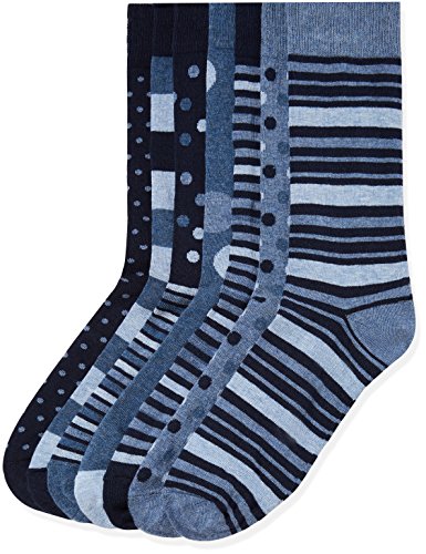 Marca Amazon - find. Calcetines Hombre, Pack de 7, Multicolore (Blue Mix), 39-43.5 EU, Label: 6-9.5 UK Marca Amazon - find. Calcetines Hombre, Pack de 7, Multicolore (Blue Mix), 39-43.5 EU, Label: 6-9.5 UK