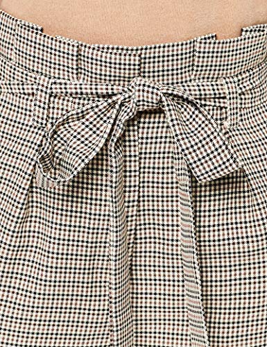 Marca Amazon - find. Check Paperbag Waist, Pantalón de Cuadros con Cintura de Fuelle Mujer, Marrón (Brown/Beige Check), 38, Label: S Marca Amazon - find. Check Paperbag Waist, Pantalón de Cuadros con Cintura de Fuelle Mujer, Marrón (Brown/Beige Check), 38, Label: S