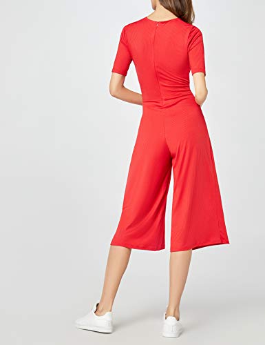 Marca Amazon - find. Rib Cropped Jumpsuit_18AMA040 - Jumpsuit Mujer, Rojo (ROJO), 38, Label: S