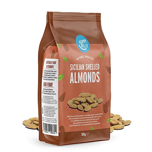 Marca Amazon - Happy Belly Almendras sicilianas sin cáscara 2x500g