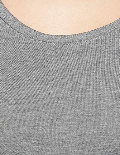 Marca Amazon - IRIS & LILLY Camiseta Interior Térmica Ligera de Manga Larga para Mujer, Gris (Grey Melange), S, Label: S