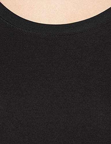 Marca Amazon - IRIS & LILLY Camiseta Interior Térmica Ligera de Manga Larga para Mujer, Negro (Black), L, Label: L