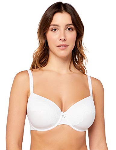 Marca Amazon - IRIS & LILLY Sujetador para Camiseta Mujer, Blanco (White), 95F, Label: 36E Marca Amazon - IRIS & LILLY Sujetador para Camiseta Mujer, Blanco (White), 95F, Label: 36E