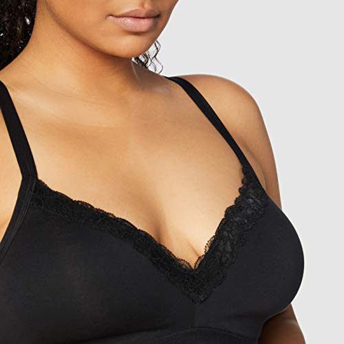 Marca Amazon - IRIS & LILLY Sujetador sin Aros con Relleno Mujer, Negro (Black), 100A, Label: 38A Marca Amazon - IRIS & LILLY Sujetador sin Aros con Relleno Mujer, Negro (Black), 100A, Label: 38A