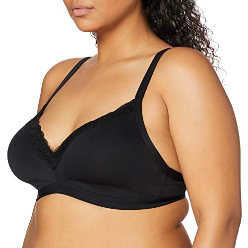 Marca Amazon - IRIS & LILLY Sujetador sin Aros con Relleno Mujer, Negro (Black), 100A, Label: 38A Marca Amazon - IRIS & LILLY Sujetador sin Aros con Relleno Mujer, Negro (Black), 100A, Label: 38A