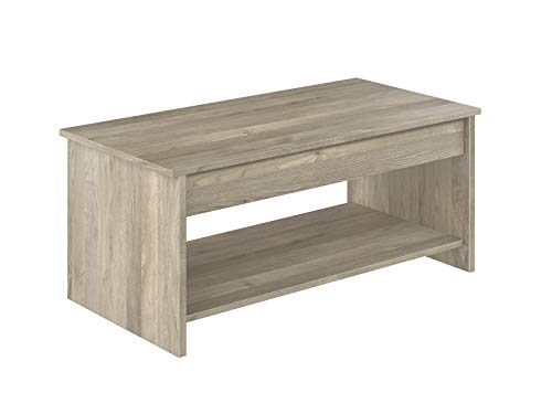 Marca Amazon - Movian Aggol Modern - Mesa de centro elevable con balda inferior, 50 x 100 x 44 cm (Efecto Roble)