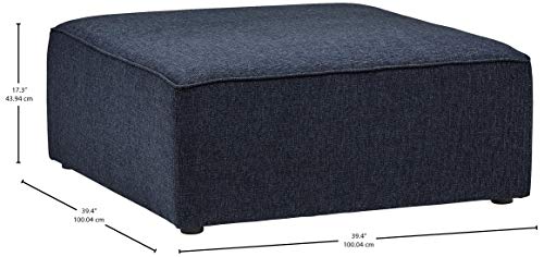 Marca Amazon - Rivet Audrey - Otomana, 99 cm de ancho (azul vaquero) Marca Amazon - Rivet Audrey - Otomana, 99 cm de ancho (azul vaquero)