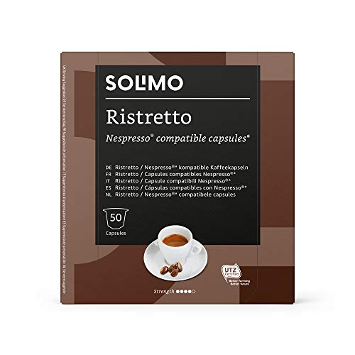 Marca Amazon - Solimo Cápsulas Ristretto, compatibles con Nespresso - 100 cápsulas (2 x 50) Marca Amazon - Solimo Cápsulas Ristretto, compatibles con Nespresso - 100 cápsulas (2 x 50)