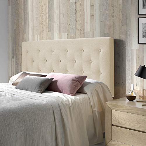 marckonfort Cabecero tapizado Oslo 150X100, capitone en Tela Beige Tostado, Grosor de 8 cm marckonfort Cabecero tapizado Oslo 150X100, capitone en Tela Beige Tostado, Grosor de 8 cm