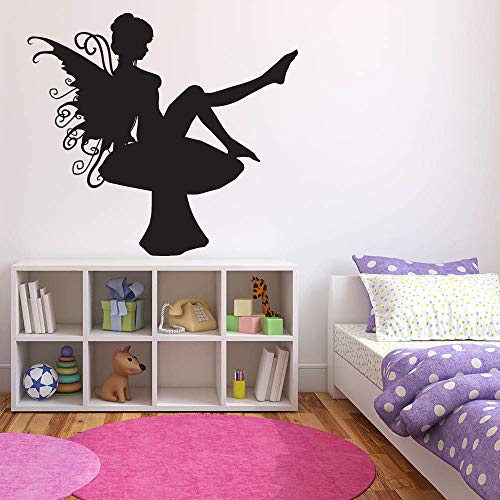 Mariposa anime tatuajes de pared setas alas mágicas bosque pegatinas de vinilo lindos niños niñas dormitorio guardería decoración de arte interior