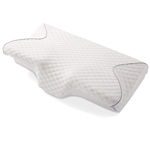 MARNUR Almohada Cervical de Espuma viscoelástica Almohada ortopédica contorneada Soporte para el Cuello Almohadas ergonómicas con 2 Piezas de Espuma viscoelástica para Personas Que Duermen Boca Abajo