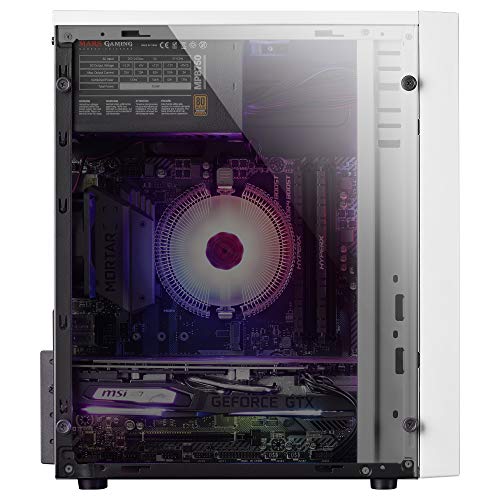 Mars Gaming MCMW, Caja PC MicroATX Compacta, 16Modos ARGB, Ventilador 8cm, Blanco