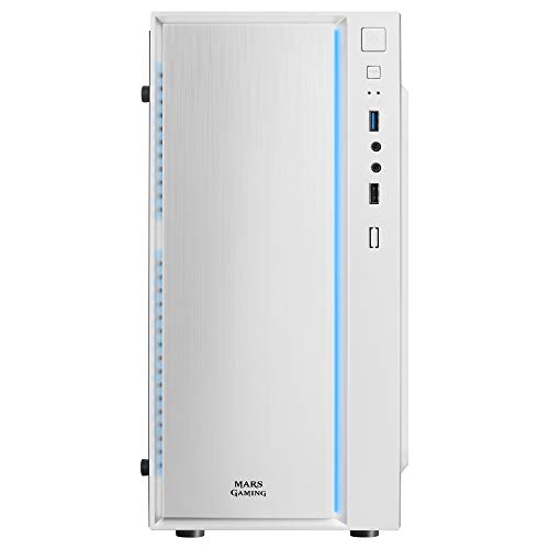 Mars Gaming MCMW, Caja PC MicroATX Compacta, 16Modos ARGB, Ventilador 8cm, Blanco