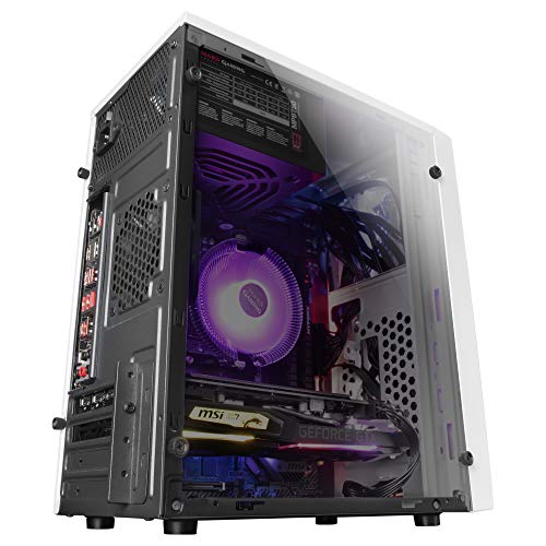 Mars Gaming MCMW, Caja PC MicroATX Compacta, 16Modos ARGB, Ventilador 8cm, Blanco