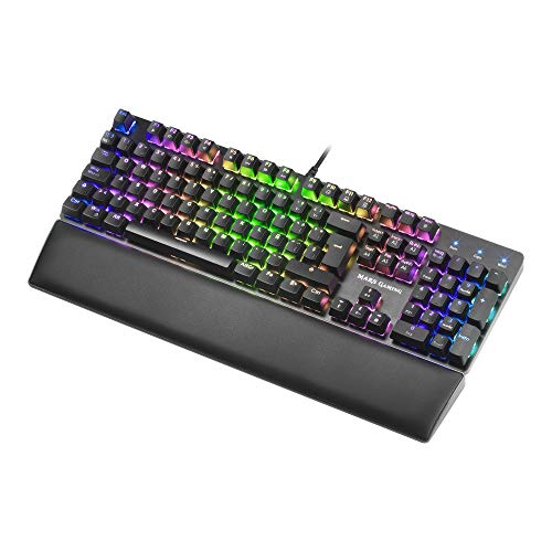 Mars Gaming MK5, teclado mecánico switch azul, RGB 16.8, software, reposamuñecas Mars Gaming MK5, teclado mecánico switch azul, RGB 16.8, software, reposamuñecas