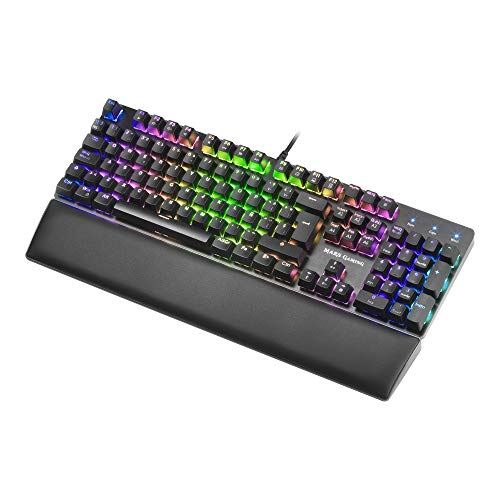 Mars Gaming MK5, teclado mecánico switch azul, RGB 16.8, software, reposamuñecas