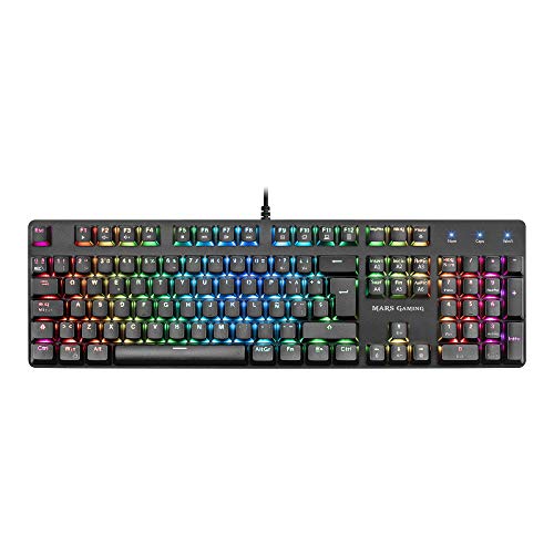Mars Gaming MK5, teclado mecánico switch azul, RGB 16.8, software, reposamuñecas Mars Gaming MK5, teclado mecánico switch azul, RGB 16.8, software, reposamuñecas