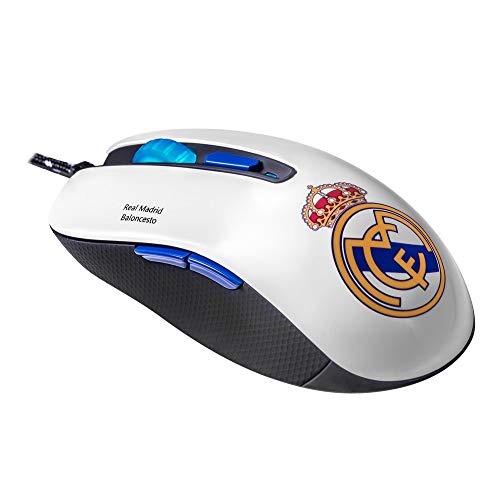 Mars Gaming MMRM, Ratón Gaming Oficial Real Madrid, Ergonómico, PC/PS4/PS5/XBOX