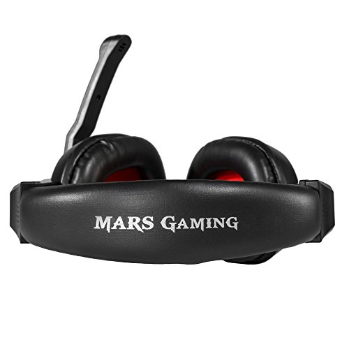 Mars Gaming MRH0, Auriculares PC, Cancelación Ruido, Diadema Cerrada, Ajustable, Negro