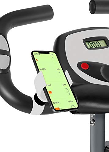 Marvorem Soporte movil Bicicleta estatica F-Bike F-Rider Bici Spinning Ejercicios Fitness Entrenamiento Soporte telefono Bici (Blanco)