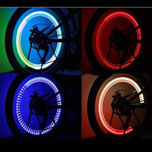 Marxways - Luz nocturna para bicicleta, 7 colores, luz LED clara, IPX5, resistente al agua, 2 unidades Para los conductores nocturnos en las montañas y en la calle.