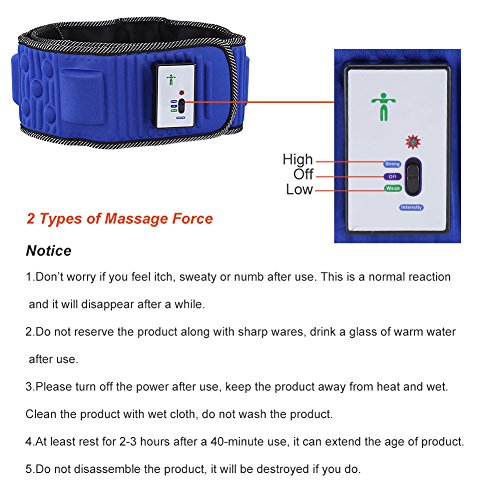 Masaje Vibración Eléctrico, Cinturón de Masaje Pérdida de Peso para Partes del Cuerpo, Cadera, Espalda y área Abdominal, Que Quema Grasa y Adelgazar