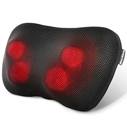 Masajeador de Cuello para Hombro Espalda y cintura Cojín de Masaje con Función de Calor Los Nódulos de Amasamiento Profundo 3D giran para Relajar Lumbares y Piernas para Casa Oficina Auto Uso Masajeador de Cuello para Hombro Espalda y cintura Cojín de Masaje con Función de Calor Los Nódulos de Amasamiento Profundo 3D giran para Relajar Lumbares y Piernas para Casa Oficina Auto Uso