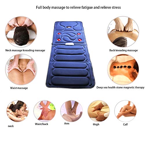 Masajeador Estera con Calor,5 Grandes infrarrojo Calentar Caliente amasadura  Masaje,8 Vibración Motores Masaje Colchón Masajeador de Cuerpo Aliviar  Cuello, Espalda, Cintura,Piernas Dolor