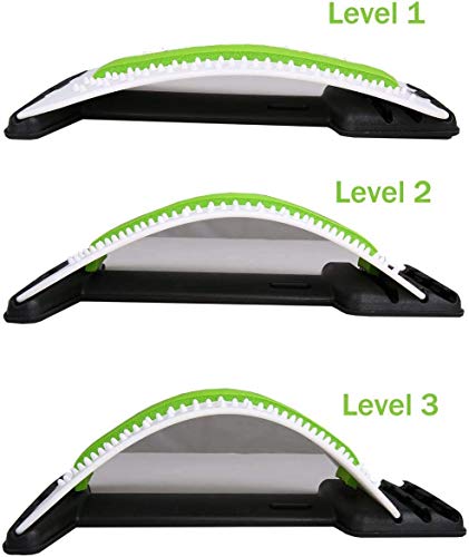 Masajeador Lumbar de Espalda Soporte Lumbar para Aliviar el Dolor y Lesiones Corrector de Postura Soporte para Estiramiento de La Columna Vertebral, Dispositivo de estiramiento trasero (Verde)