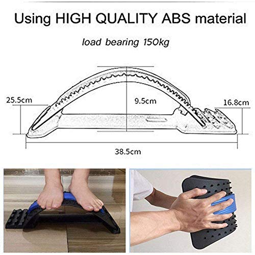 Masajeador Lumbar de Espalda Soporte Lumbar para Aliviar el Dolor y Lesiones Corrector de Postura Soporte para Estiramiento de La Columna Vertebral, Dispositivo de estiramiento trasero (Verde)