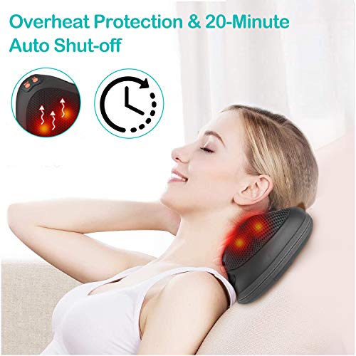 Masajeador Shiatsu Almohada de Masaje - 8 Nodos, Control de Velocidad y Función de Calentamiento para Cuello, Hombro, Brazo, Espalda, Cintura, Pierna Cojín Masajeador Masajeador Shiatsu Almohada de Masaje - 8 Nodos, Control de Velocidad y Función de Calentamiento para Cuello, Hombro, Brazo, Espalda, Cintura, Pierna Cojín Masajeador