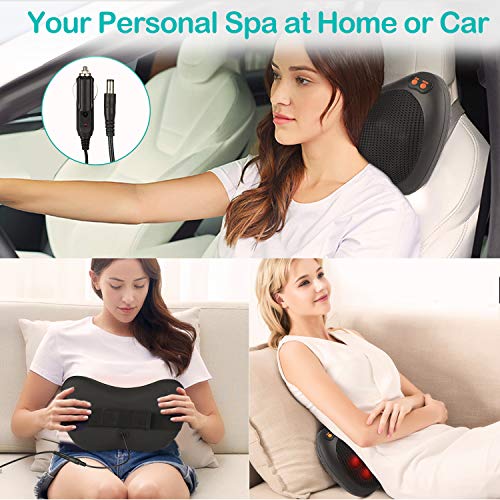Masajeador Shiatsu Almohada de Masaje - 8 Nodos, Control de Velocidad y Función de Calentamiento para Cuello, Hombro, Brazo, Espalda, Cintura, Pierna Cojín Masajeador Masajeador Shiatsu Almohada de Masaje - 8 Nodos, Control de Velocidad y Función de Calentamiento para Cuello, Hombro, Brazo, Espalda, Cintura, Pierna Cojín Masajeador