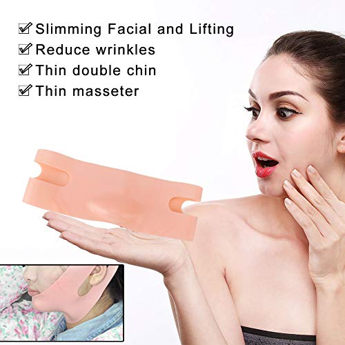 Máscara de elevación facial adelgazante, vendajes finos, banda de cinturones de elevación con cara en V, estiramiento facial adelgazante, ajuste vendaje de masaje de corrección Máscara de elevación facial adelgazante, vendajes finos, banda de cinturones de elevación con cara en V, estiramiento facial adelgazante, ajuste vendaje de masaje de corrección
