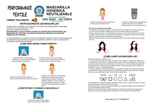 Mascarilla de Tela Homologada Reutilizable Bandera de España - Azul