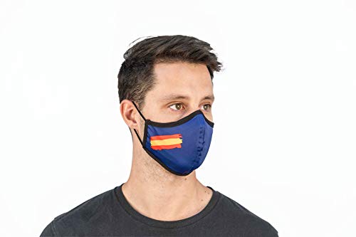 Mascarilla de Tela Homologada Reutilizable Bandera de España - Azul