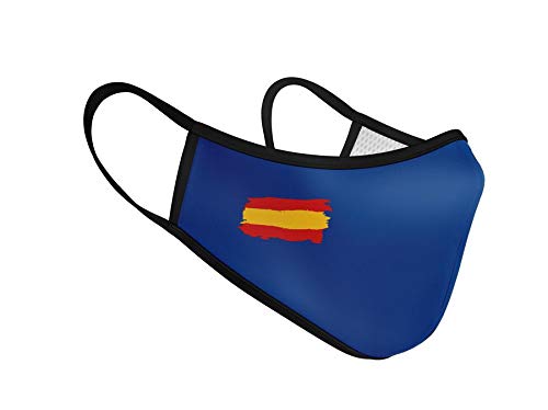 Mascarilla de Tela Homologada Reutilizable Bandera de España - Azul