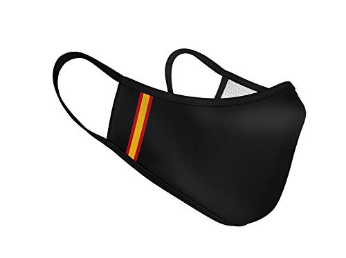 Mascarilla de Tela Homologada Reutilizable Bandera de España Vertical - Negra