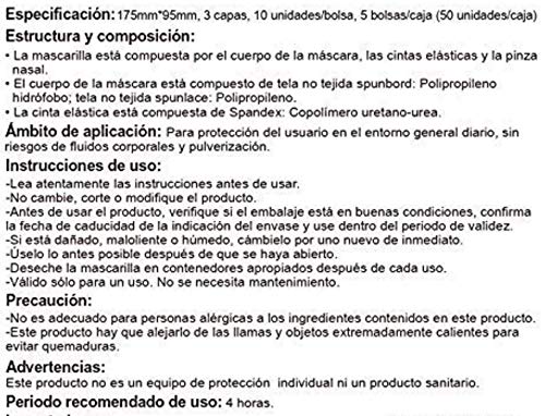 Mascarillas Higiénicas Desechables de Un Sólo Uso, 3 capas (Negro) Mascarillas Higiénicas Desechables de Un Sólo Uso, 3 capas (Negro)